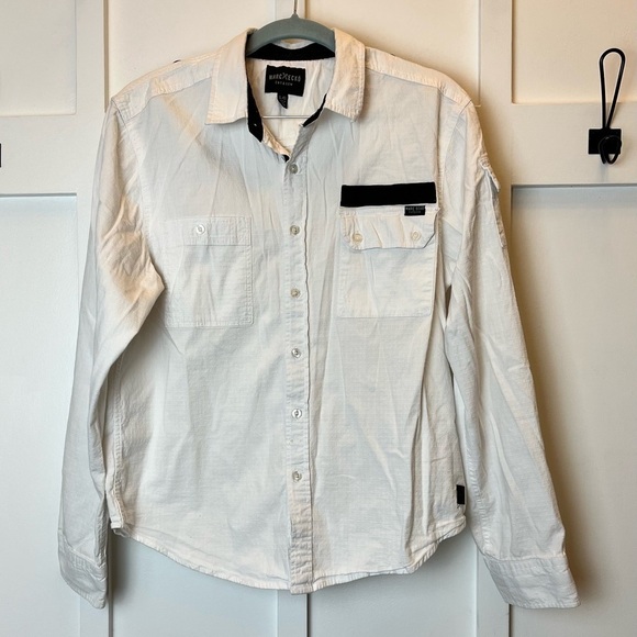Marc Ecko Cut & Sew Mens Long Sleeve Casual Button Down Shirt Size Large White - Picture 1 of 8